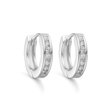 Load image into Gallery viewer, Knæk Creoles 3.4 mm thick with synthetic zirconia in sterling silver (925)