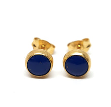 Load image into Gallery viewer, Earrings 6 mm with Lapis Lazuli in sterling silver (925)