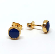 Load image into Gallery viewer, Earrings 6 mm with Lapis Lazuli in sterling silver (925)