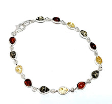 Indlæs billede til gallerivisning Rav armb. med dråber og glat kant (925)