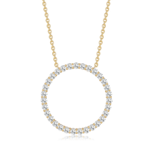 Indlæs billede til gallerivisning 8 kt. guld vedh. stor cirkel med zirkonia (333)