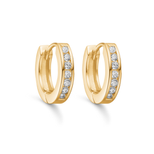 Load image into Gallery viewer, Knæk Creoles 3.4 mm thick with synthetic zirconia in sterling silver (925)