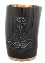 Indlæs billede til gallerivisning Horn kop med Mjølner motiv