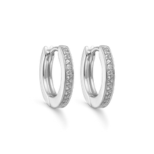 Load image into Gallery viewer, Crack Creoles 2.6 mm thick with synthetic. zirconia in sterling silver (925)