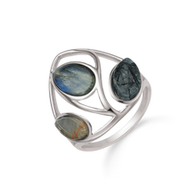 Load image into Gallery viewer, ear. with Rutile Quartz, Labradorite and Tourmaline Quartz (925)