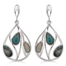 Load image into Gallery viewer, ear. with Rutile Quartz, Labradorite and Tourmaline Quartz (925)