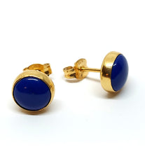 Load image into Gallery viewer, Earrings 8 mm with Lapis Lazuli in sterling silver (925)