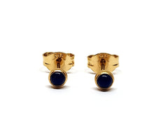 Load image into Gallery viewer, Earrings 2.5 mm with Lapis Lazuli in sterling silver (925)