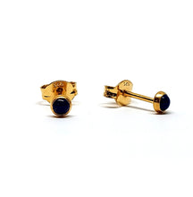 Load image into Gallery viewer, Earrings 2.5 mm with Lapis Lazuli in sterling silver (925)