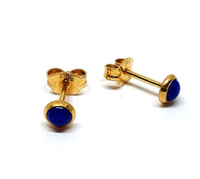 Load image into Gallery viewer, Earrings 4 mm with Lapis Lazuli in sterling silver (925)
