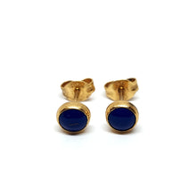 Load image into Gallery viewer, Earrings 5 mm with Lapis Lazuli in sterling silver (925)