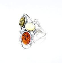 Load image into Gallery viewer, Amber pendant with green, milk and cognac (925)