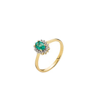 Load image into Gallery viewer, 14 kt. gold emerald and diamond earrings (585)