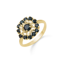 Indlæs billede til gallerivisning Halskæde firkantet med granater i kanten og en midten (925)