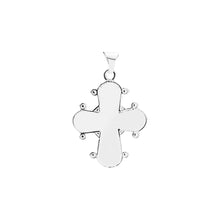 Indlæs billede til gallerivisning Dagmarkors med glat bagside 20x17 mm vedhæng i sterlingsølv (925)