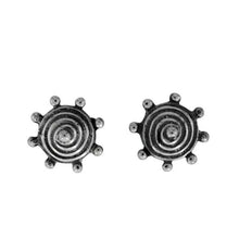 Indlæs billede til gallerivisning ørestik skjold med spiral sterlingsølv (925)
