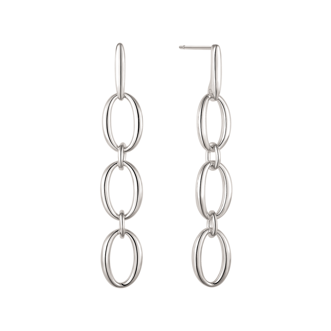 ear. rhodium plated with chains (925)