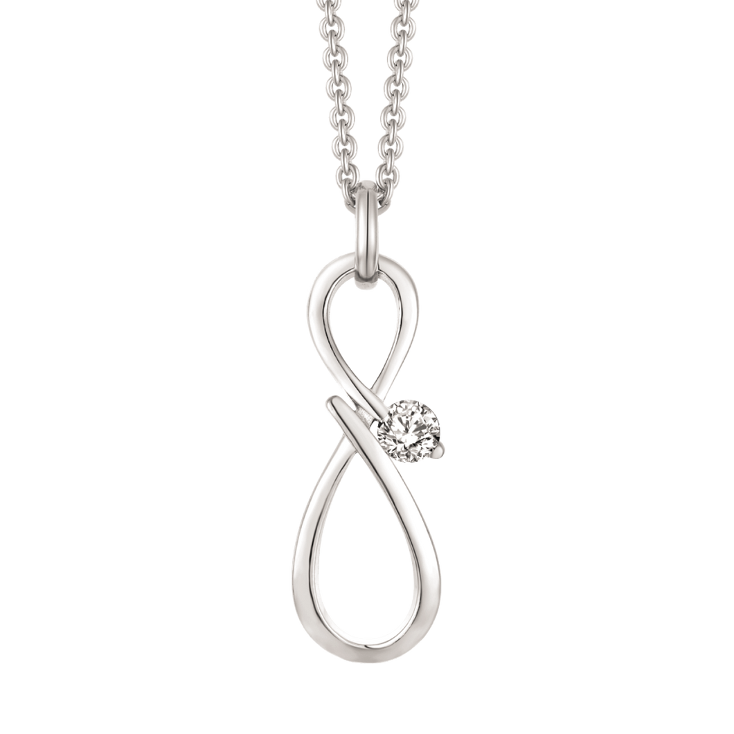 Necklace with eternity sign & synthetic zirconia (925)