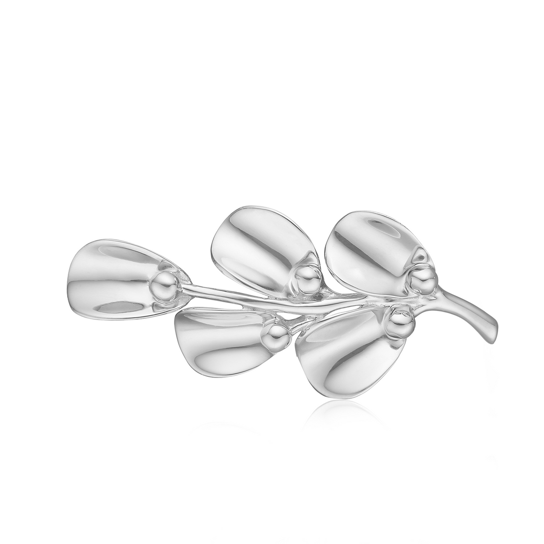 Brooch, leaf in rhod. sterling silver (925)