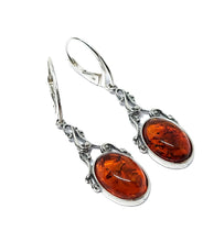 Indlæs billede til gallerivisning Rav øreh. med blad mønster (925)
