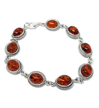 Load image into Gallery viewer, Bracelet with amber and antique pattern (925)
