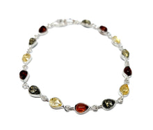 Indlæs billede til gallerivisning Rav armb. med dråber og glat kant (925)
