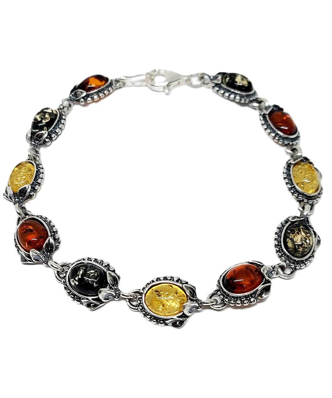 Rav armb. med ovale og blomster kant (925)