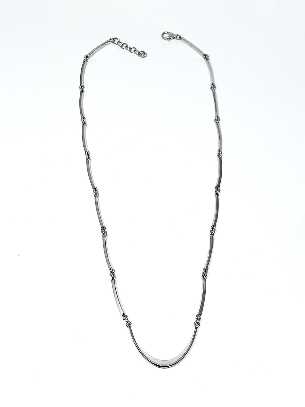 Necklace, open circles in rhod. sterling silver (925)