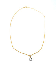 Load image into Gallery viewer, Necklace 8 kt. gold with oval blue topaz (333)
