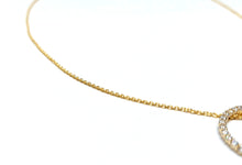 Load image into Gallery viewer, Circle necklace with zirconia in 8 kt. gold (333)
