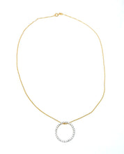 Load image into Gallery viewer, Circle necklace with zirconia in 8 kt. gold (333)
