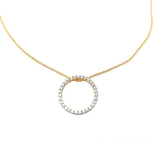 Load image into Gallery viewer, Circle necklace with zirconia in 8 kt. gold (333)
