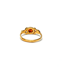 Load image into Gallery viewer, Ring with amber with &quot;melted&quot; pattern (925)
