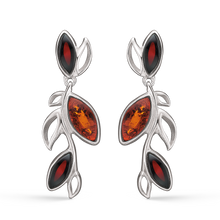 Load image into Gallery viewer, Earrings Amber with Celtic pattern (925)
