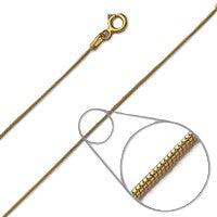 Slange kæde 1,1 mm guldbelagt sterlingsølv (925)