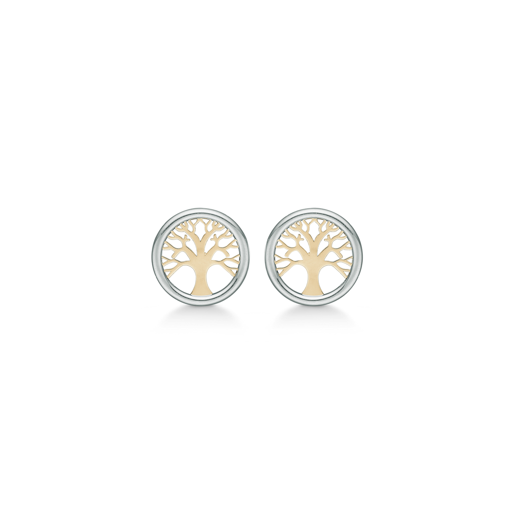 Earrings 5mm hemisphere in 8 kt. gold (333)