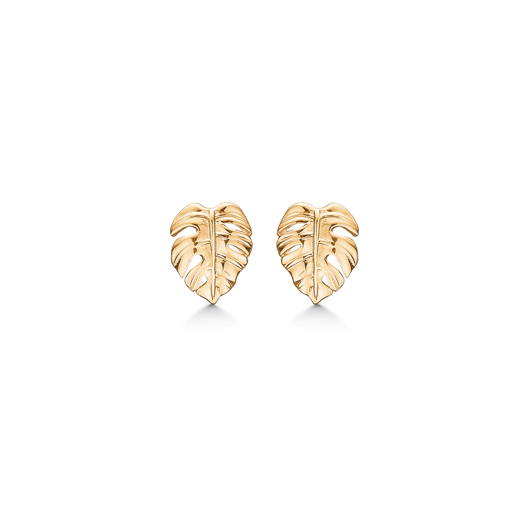 Stud earrings leaf in 8 kt. gold (333)