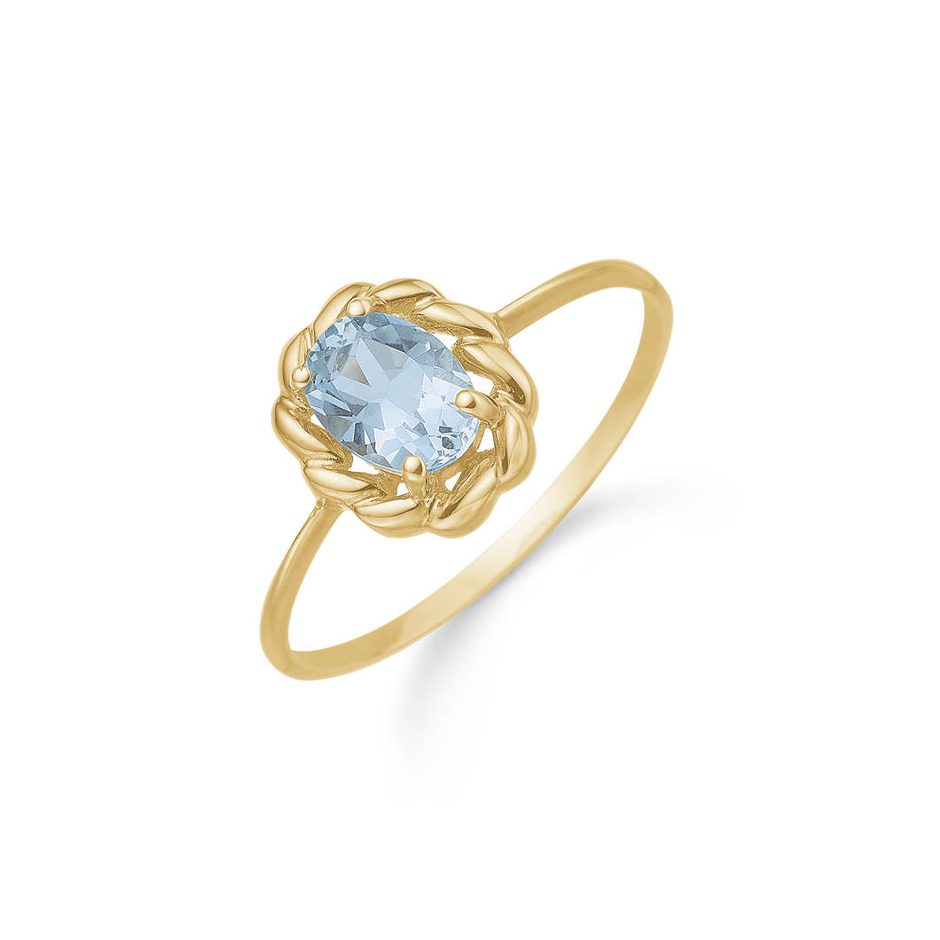 Call 8 kt. gold with blue topaz (333)