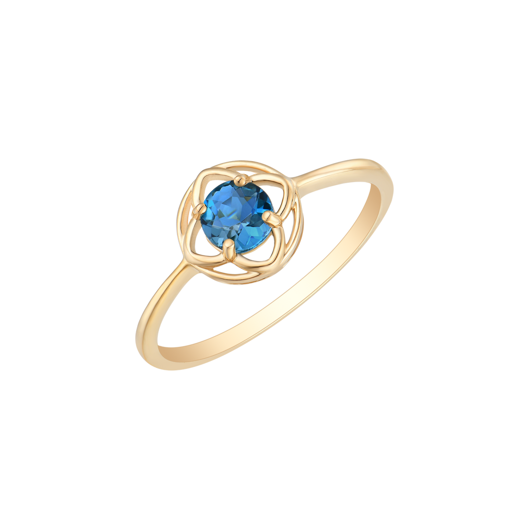 Ring in 8 kt. gold with Blue topaz (333)