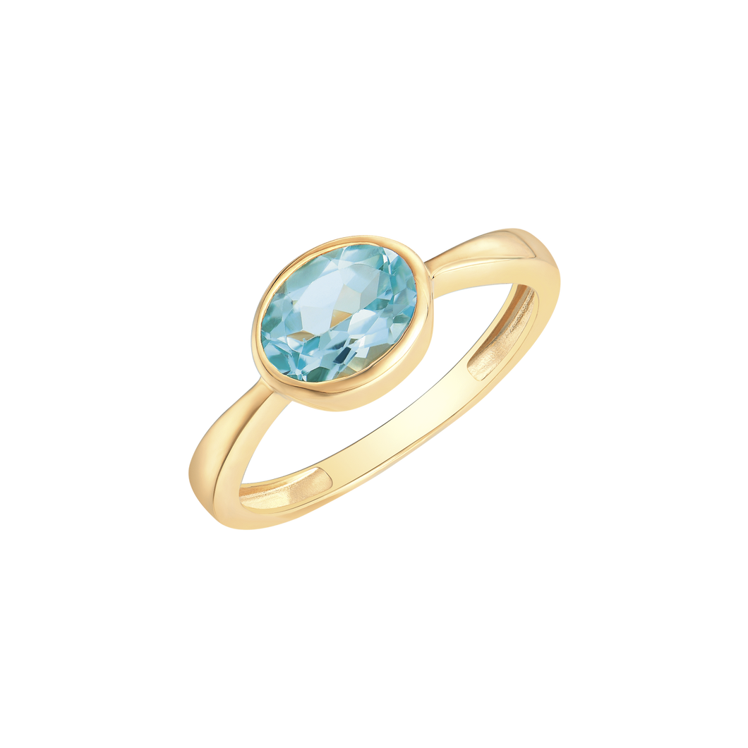 Call 8 kt. gold with blue topaz (333)