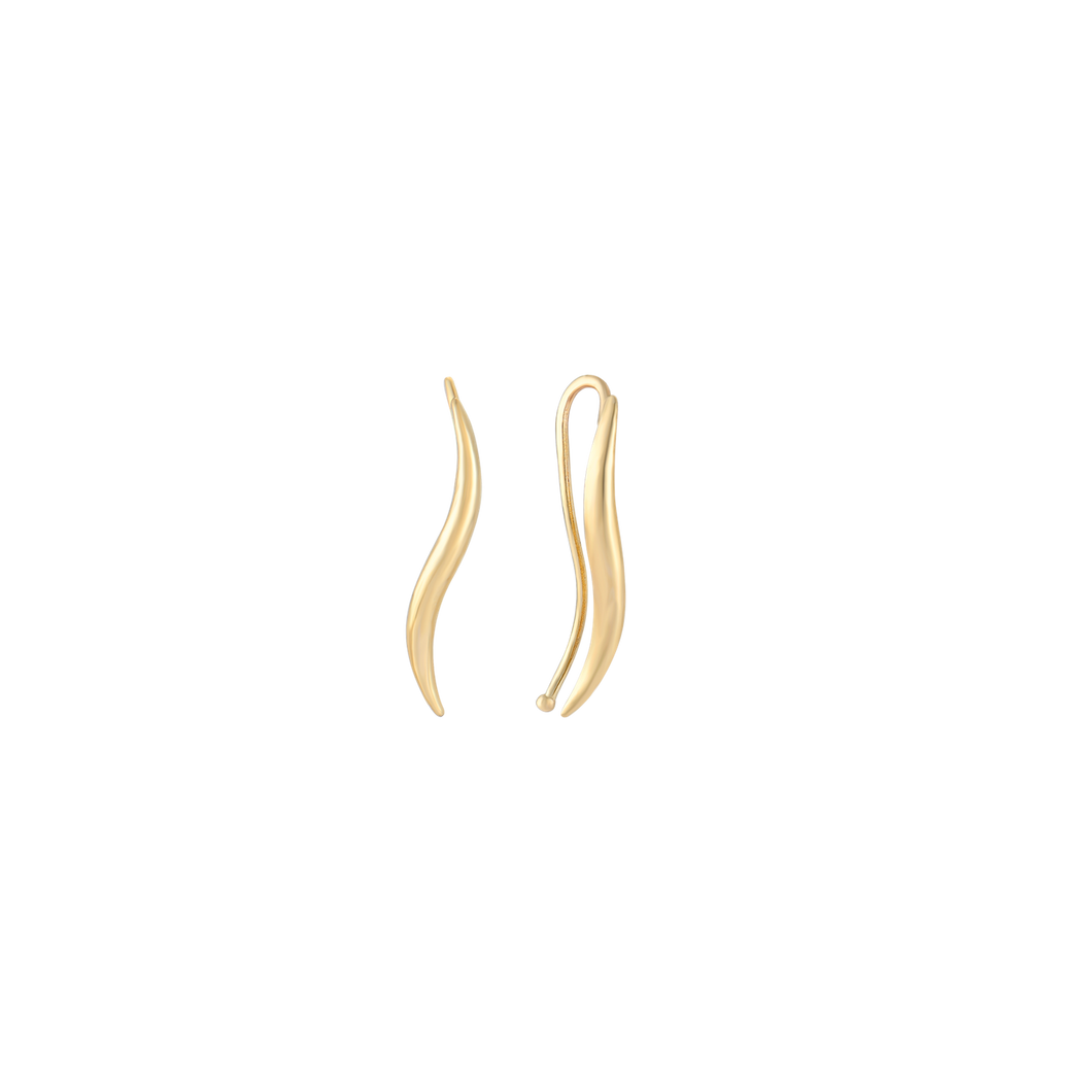 Thread earring. with spiral in 8 kt gold (333)