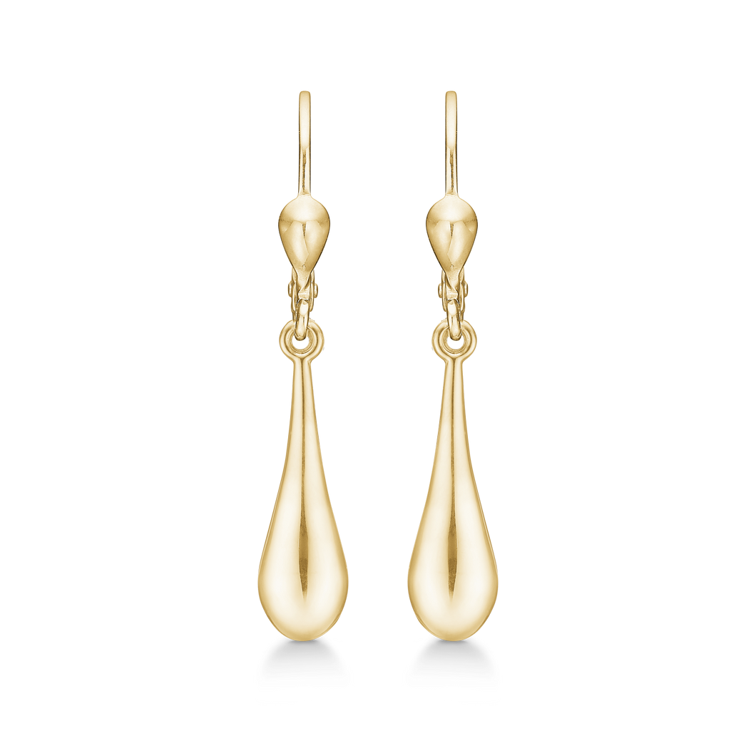 ear. with closed drop slightly flat in 8 kt gold (333)