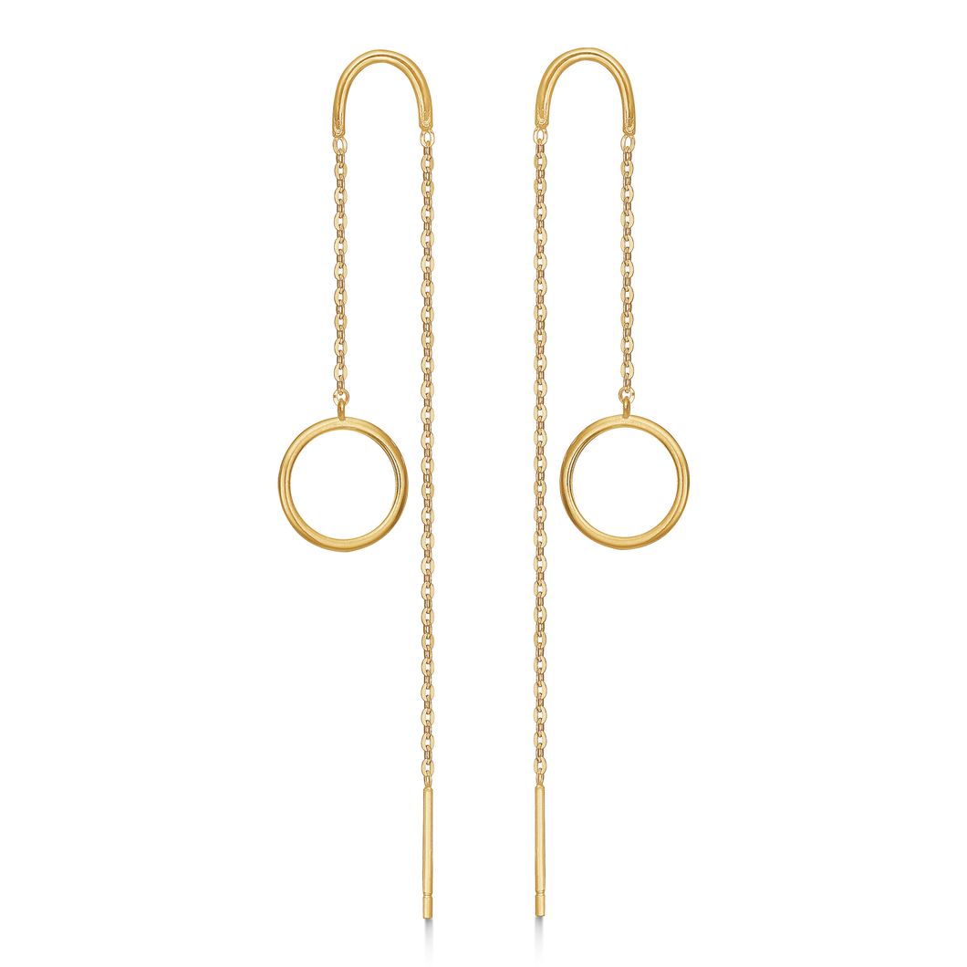 Thread earring. with circle in 8 kt. gold (333)