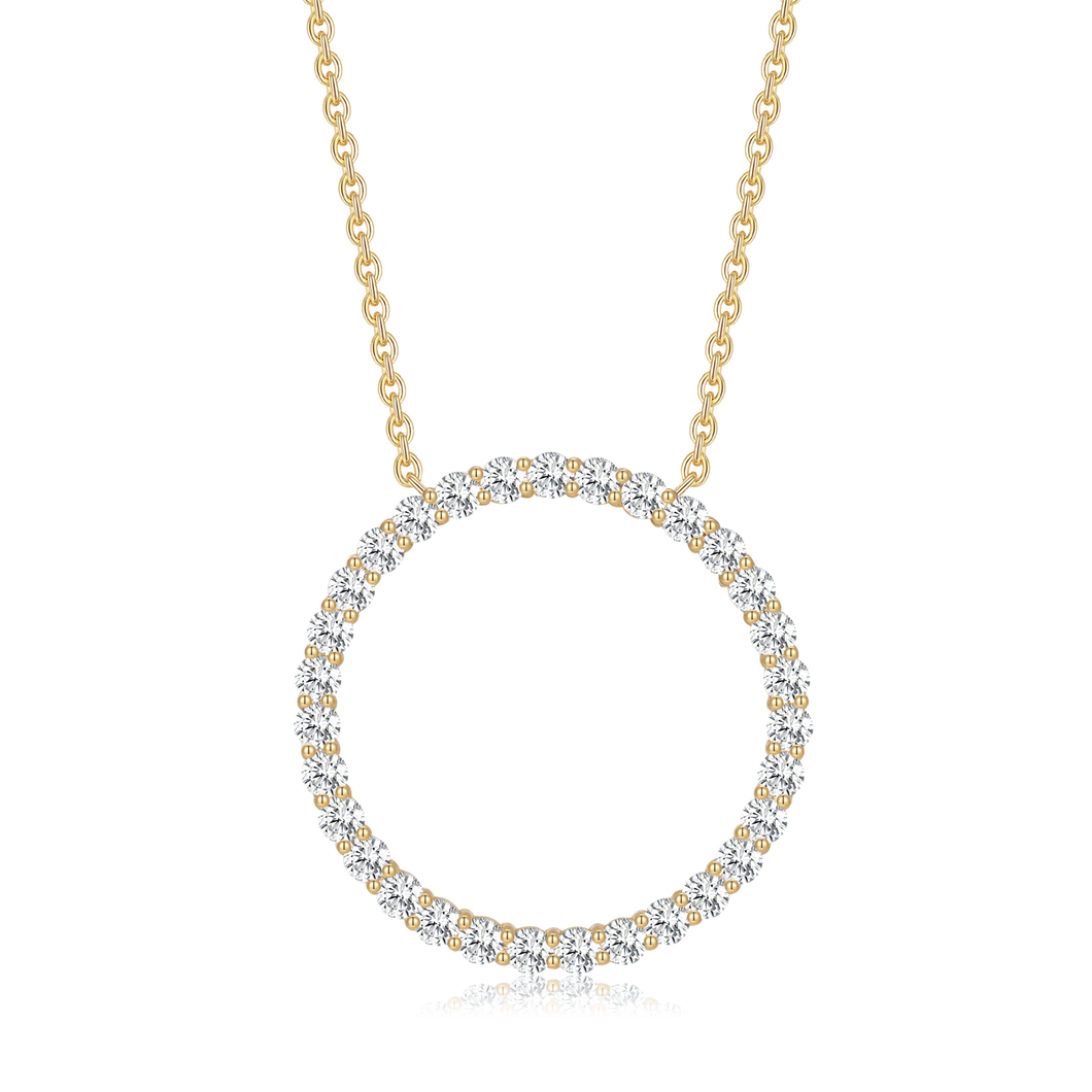 8 kt. gold by large circle with zirconia (333)