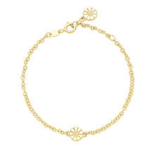 Load image into Gallery viewer, Daisy bracelet 2X7.5mm 24 kt. FG white Enamel 17-19 cm (925)
