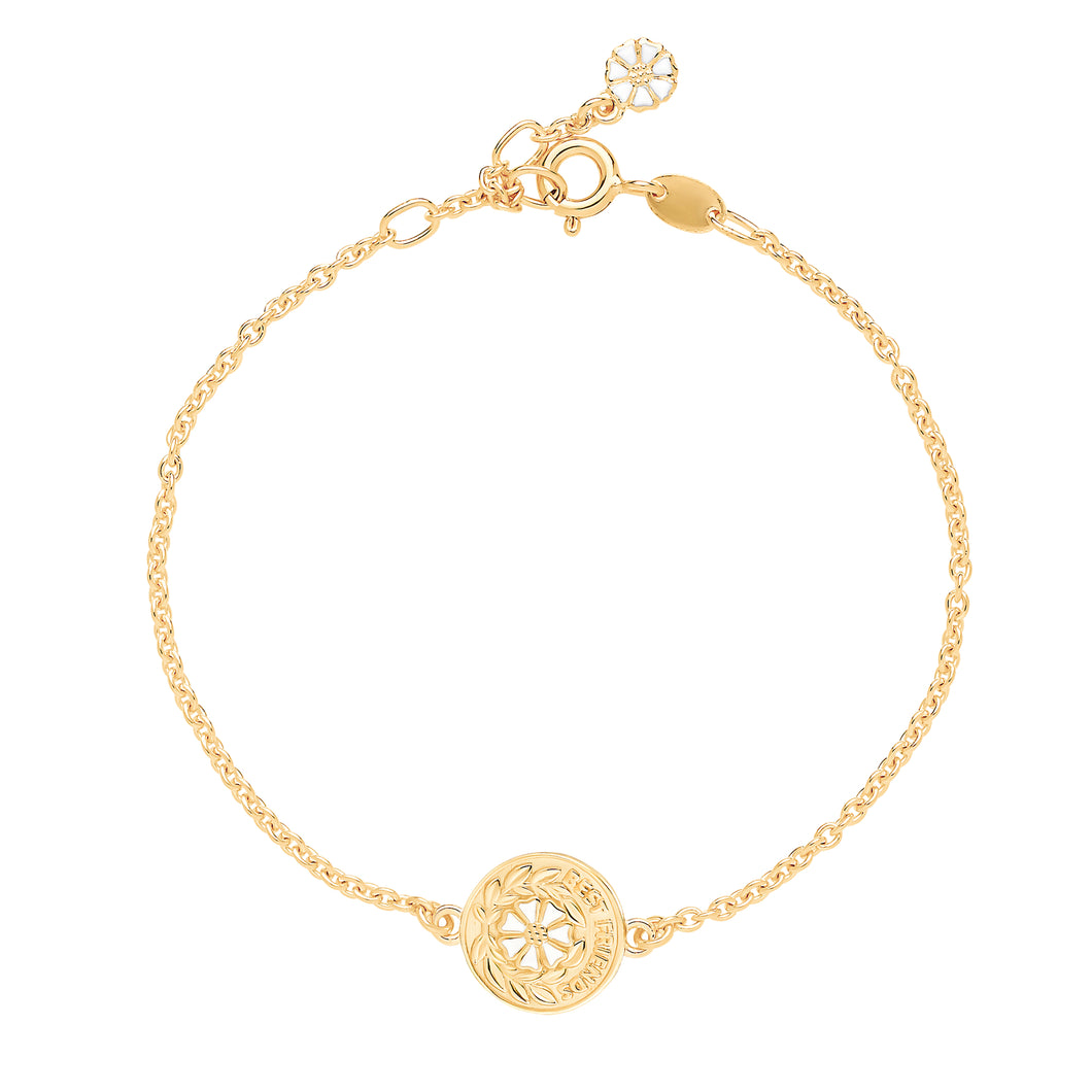 Marguerit armbånd best friends 24 kt. FG hvid Emalje 17-19 cm (925)
