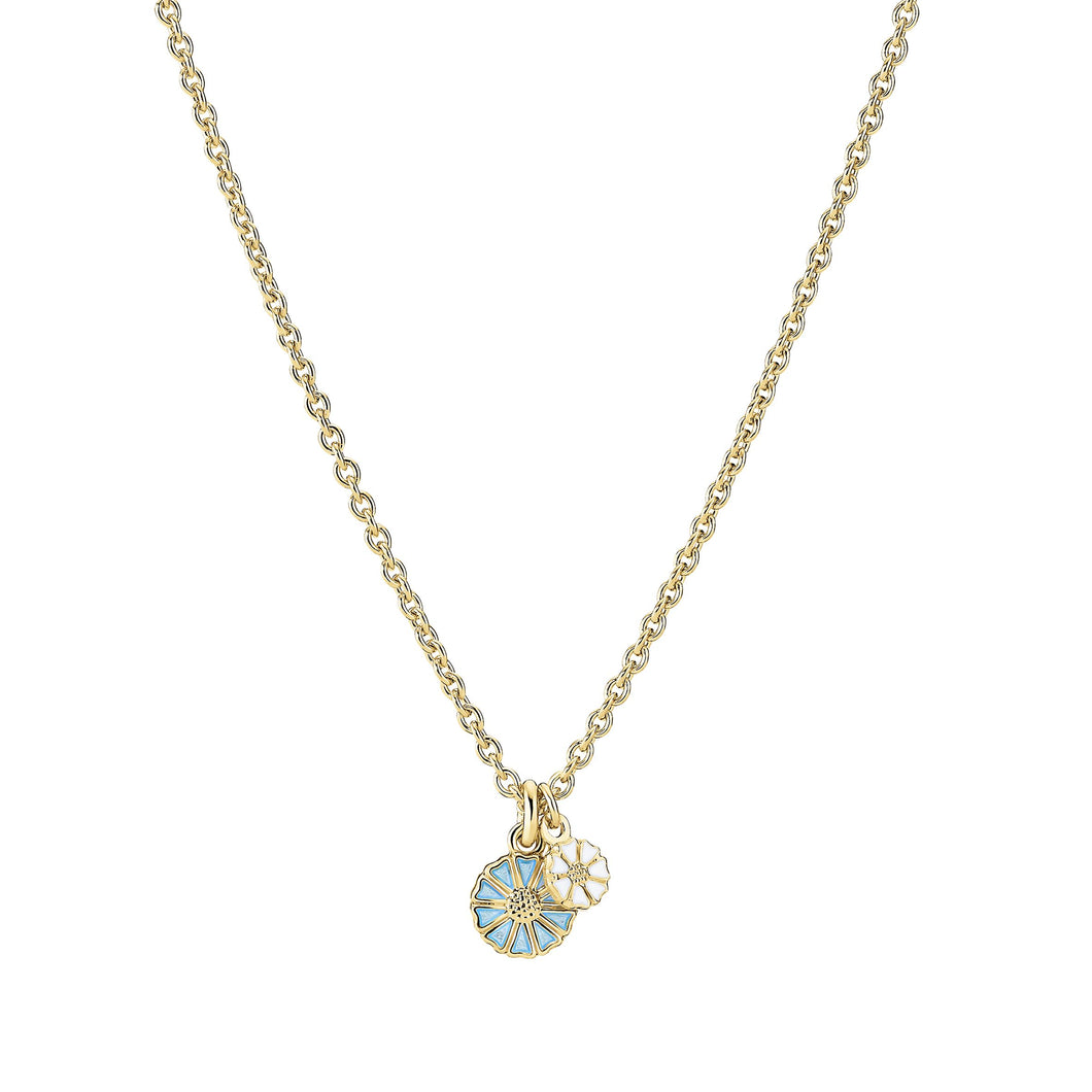 Marguerit Necklace 7.5mm with 14mm heart on anchor chain 45-48cm (925)