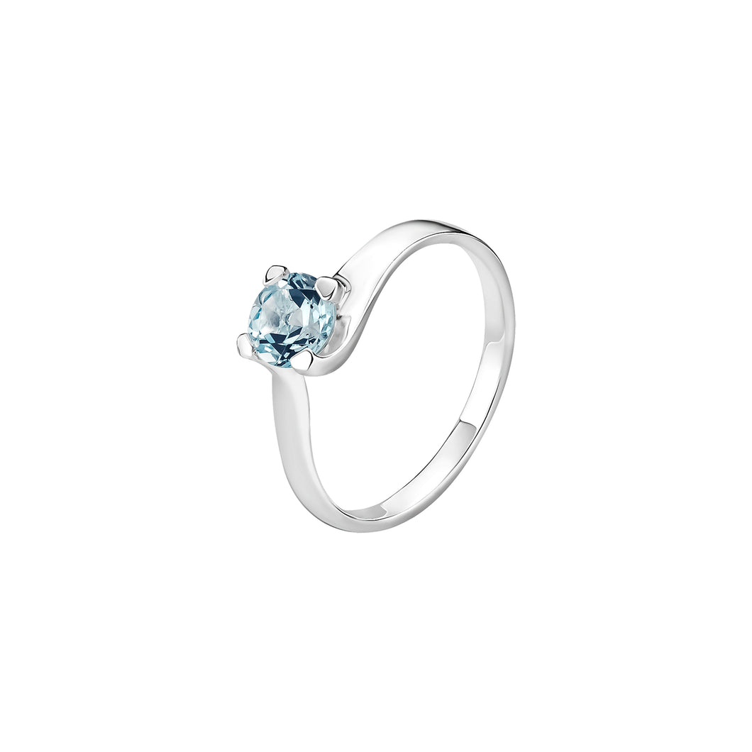 Lund Cph, Ring in sterling silver with blue topaz (925)