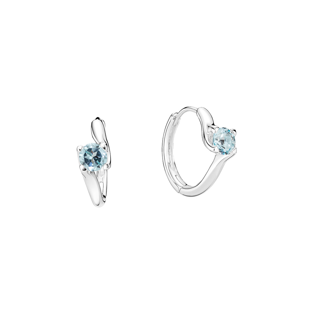 Lund Cph, Earrings in 8 kt. gold with 6x4mm Blue Topaz (333)