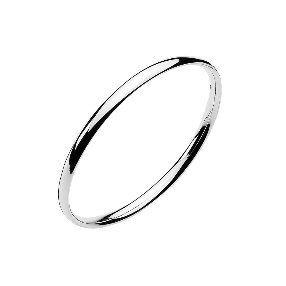 Fixed bangle in plain 4 mm sterling silver (925)